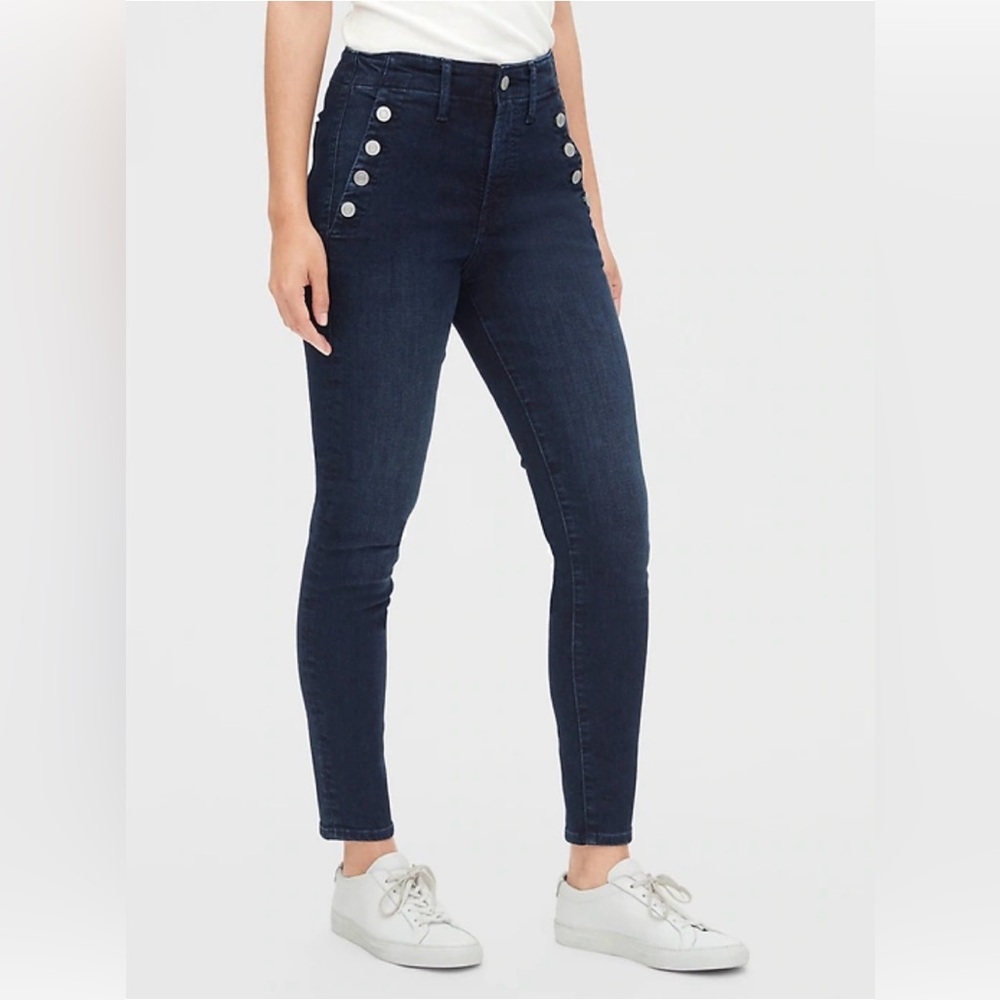 Gap High Rise True Skinny Sailor Ankle Jeans with Secret Smoothing Pockets